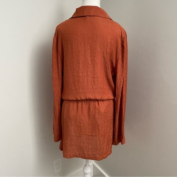 Free People Simone Blazer Wrap Mini Dress Burnt Orange Size Medium - Picture 6 of 10